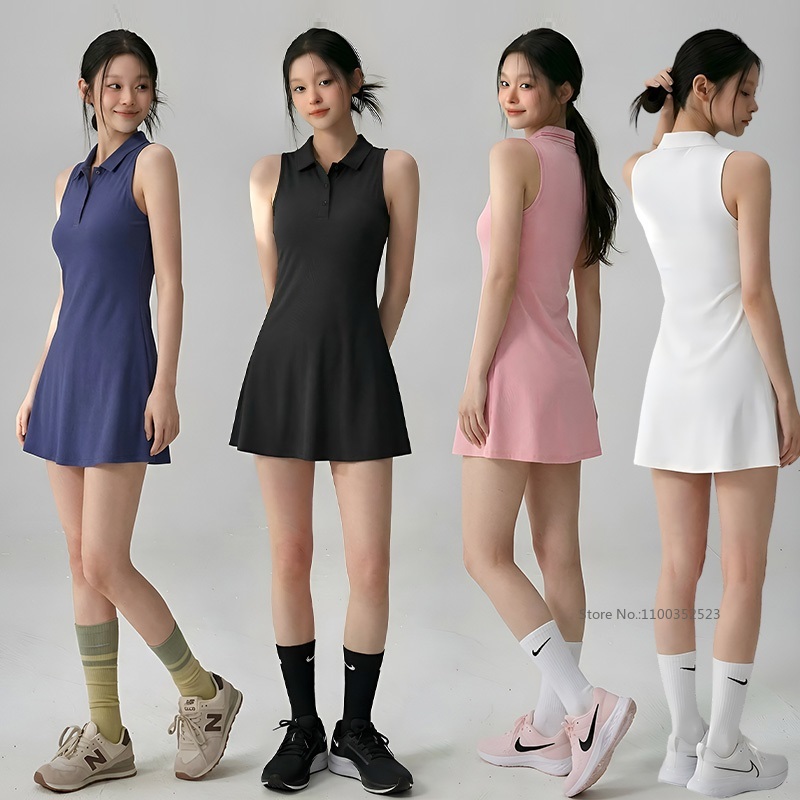 Badminton Outfit - Женское платье-поло без рукавов для тенниса